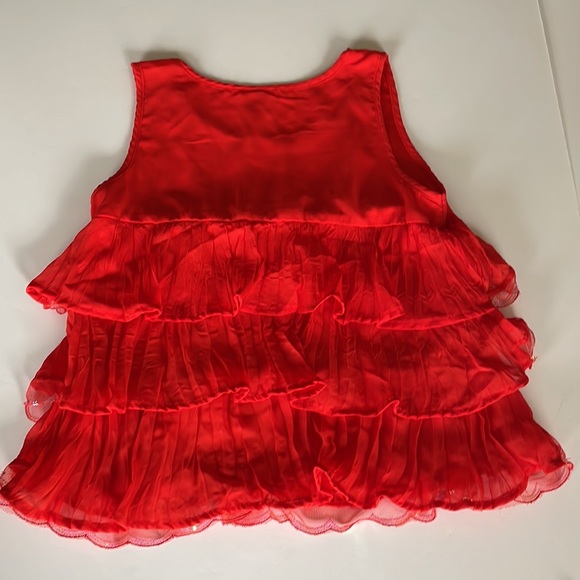 Brilliant orange red scalloped top with ruffles and shimmer!!! Shake it up!! - Picture 6 of 10